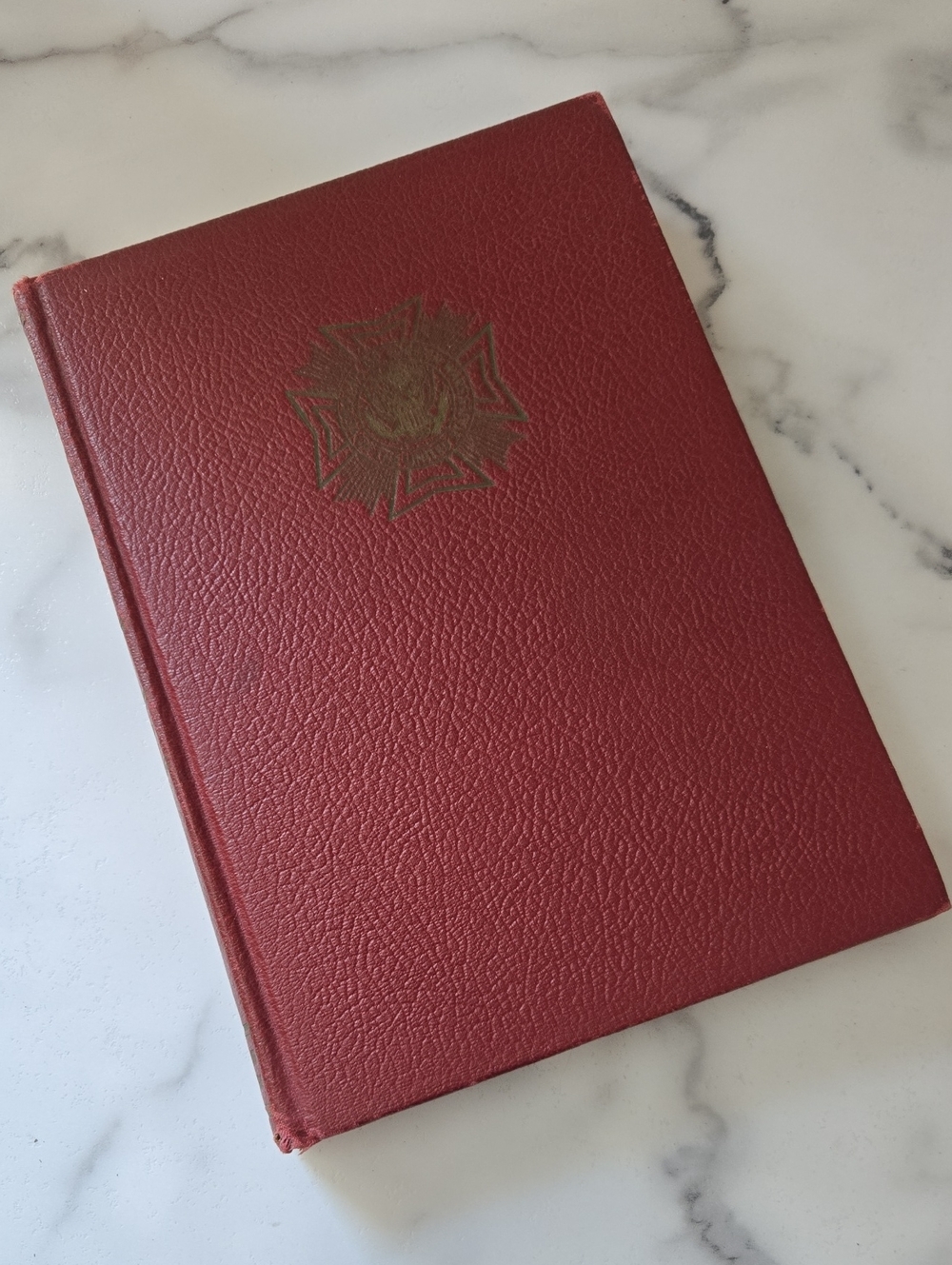 Pictorial History Of World War II Red Hardcover Book with Embossed Emblem